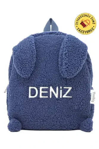 [ Write Any Name You Want ] Rabbit Navy Blue 0-8 Years Old Children's Backpack, Kindergarten-Nursery Bag-Navy Blue - 1