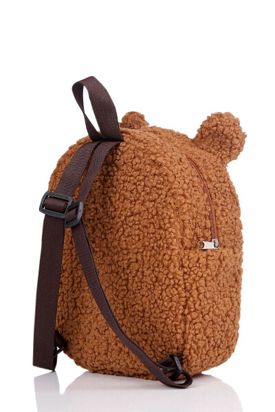 Write Name on Tag - Brown Teddy Nursery & Preschool Kids Backpack - 4