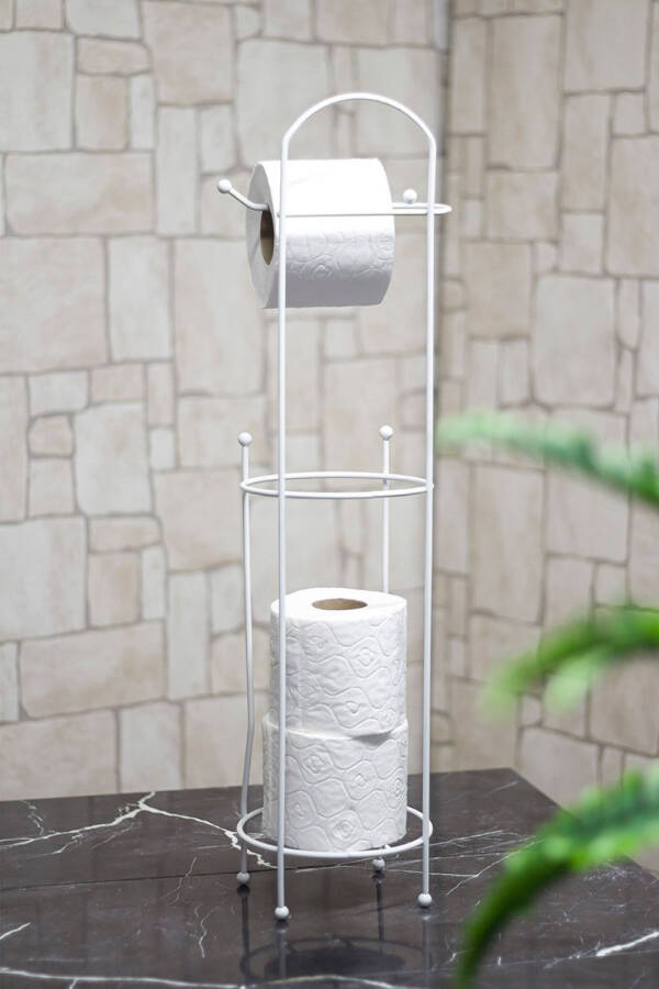 Wrought Iron Toilet Paper Holder White - 2