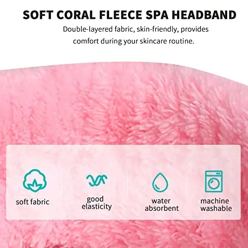 WSYUB 3Pcs Spa Headband, Makeup Headband for Washing Face, Bow Headbands for Women, Fluffy Skincare Headbands Microfiber Bow Knot Hair Band, Pink, Yellow, Dark Blue - WSYUB (1)