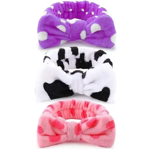 WSYUB 3PCS Spa Headbands, Headbands for Face Washing, Makeup Skincare Headband for Girls Women Spa Birthday Party - WSYUB