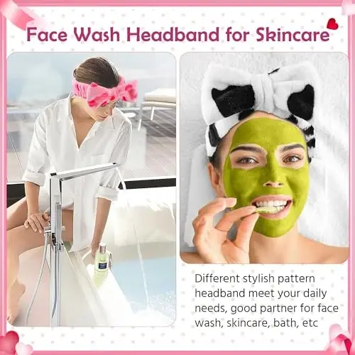 WSYUB 3PCS Spa Boshbog'lari, Yuzni Yuvish uchun Boshbog'lar, Qizlar Ayollar Spa Tug'ilgan Kun Partiyasi uchun Makiyaj Terini Parvarishlash Boshbog'i - 4