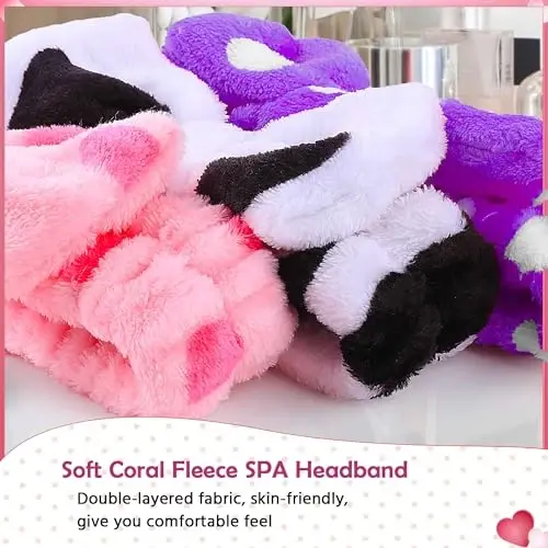 WSYUB 3PCS Spa Boshbog'lari, Yuzni Yuvish uchun Boshbog'lar, Qizlar Ayollar Spa Tug'ilgan Kun Partiyasi uchun Makiyaj Terini Parvarishlash Boshbog'i - 6