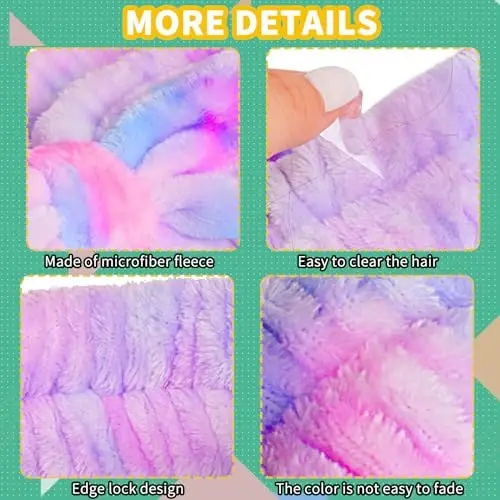 WSYUB Gradient Binafsha, Sariq va Yashil Boshbog' yuvish, O'smir qizlar uchun kamon bilan bo'yanish, terini parvarish qilish, ayollar uchun soch bantlari, bir o'lcham, 1 dona - 7