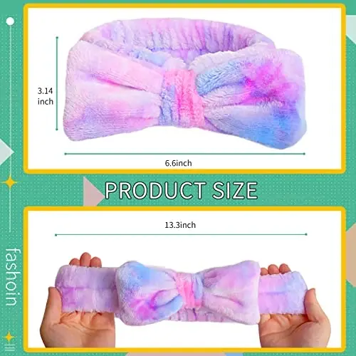WSYUB Gradient Purple, Yellow and Green Headband for Washing Face, Makeup With Bow for Teen Girls, Skincare, Hair Bands for Women, One Size, 1 Count - WSYUB (1)