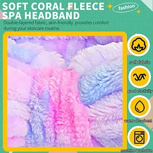 WSYUB Gradient Purple, Yellow and Green Headband for Washing Face, Makeup With Bow for Teen Girls, Skincare, Hair Bands for Women, One Size, 1 Count - 4