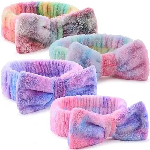WSYUB Makeup&Skincare Headband, Spa Headband, Yuz yuvish uchun bosh bantlar, O'smirlar ayollar uchun to'ldirgichlar, Qizlar uchun kamonli bosh bantlar sovg'alar - 1