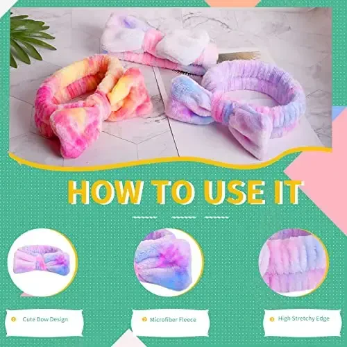 WSYUB Spa Headband,Makeup&Skincare Headbands,Headband for Washing Face,Teen Girls Stocking Stuffers Fuzzy Hair Bands for Women,Christmas Gifts for Teens - 3