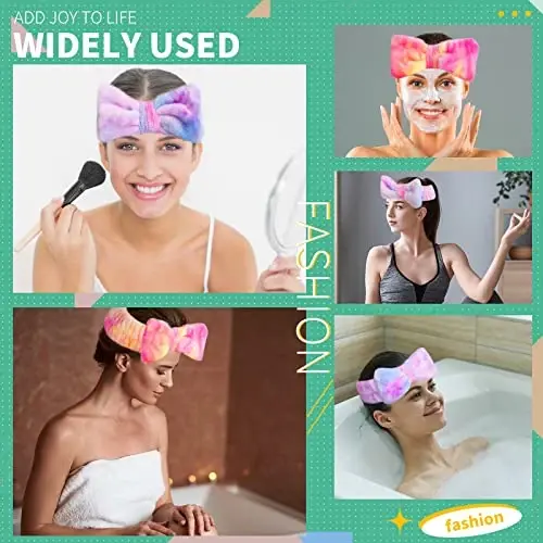 WSYUB Spa Headband,Makeup&Skincare Headbands,Headband for Washing Face,Teen Girls Stocking Stuffers Fuzzy Hair Bands for Women,Christmas Gifts for Teens - 5