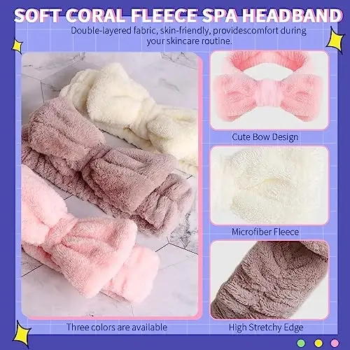 WSYUB Spa Headbands, Makeup Headbands,Bow Headband for Washing Face skincare headbands for women, Hair Bands - 3