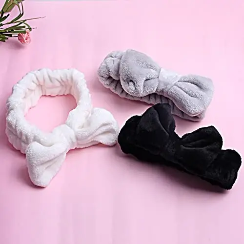 WSYUB Spa Headband, Makeup, Fluffy Makeup Headbands, Slumber Party Supplies, Facial Headbands Headband for Washing Face, Bow Hair Band - 7