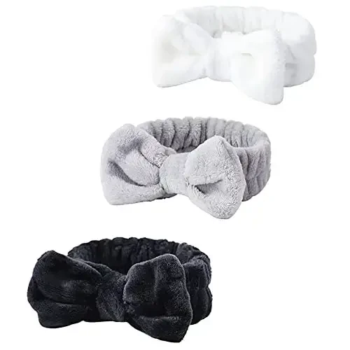 WSYUB Spa Headband, Makeup, Fluffy Makeup Headbands, Slumber Party Supplies, Facial Headbands Headband for Washing Face, Bow Hair Band 