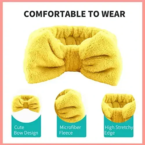 WSYUB Spa Headband, Makeup Headband for Washing Face, Bow Headbands for Women, Skincare Headbands - 5