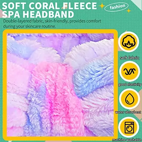 WSYUB Spa Headband,Makeup&Skincare Headbands,Headband for Washing Face,Teen Girls Stocking Stuffers Fuzzy Hair Bands for Women,Christmas Gifts for Teens - 4