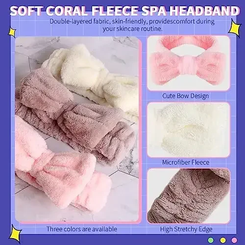 WSYUB Spa Headbands, Makeup Headbands, Bow Headband for Washing Face skincare headbands for women, Hair Bands - 3