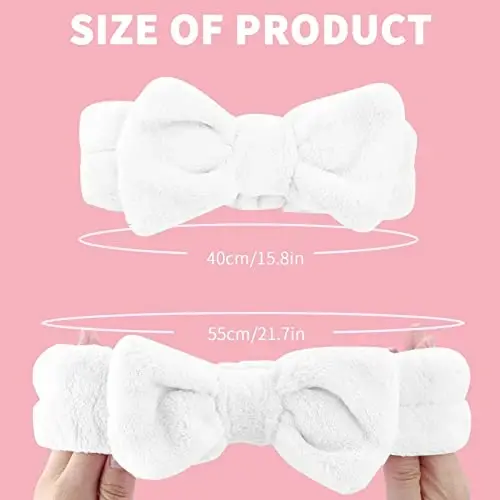 WSYUB Spa Headband, Makeup, Fluffy Makeup Headbands, Slumber Party Supplies, Facial Headbands Headband for Washing Face, Bow Hair Band - 2