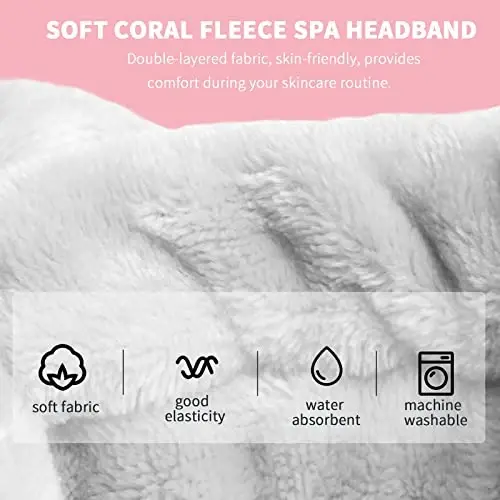 WSYUB Spa Headband, Makeup, Fluffy Makeup Headbands, Slumber Party Supplies, Facial Headbands Headband for Washing Face, Bow Hair Band - 3