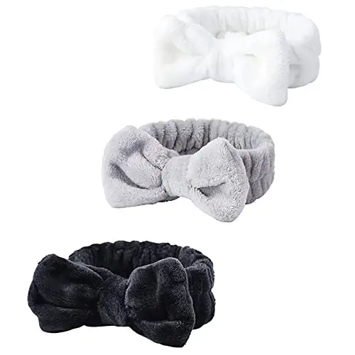 WSYUB Spa Headband, Makeup, Fluffy Makeup Headbands, Slumber Party Supplies, Facial Headbands Headband for Washing Face, Bow Hair Band 