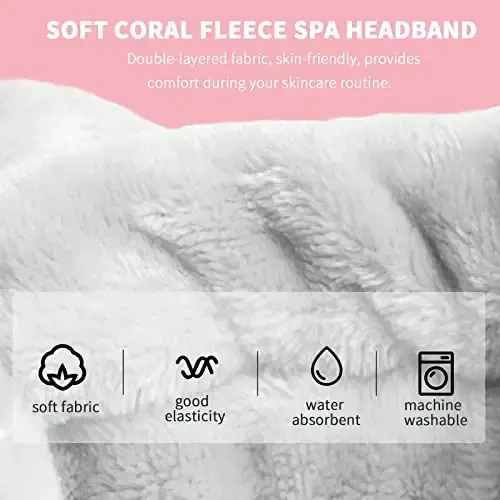 WSYUB Spa Headband, Makeup, Fluffy Makeup Headbands, Slumber Party Supplies, Facial Headbands Headband for Washing Face, Bow Hair Band - 3