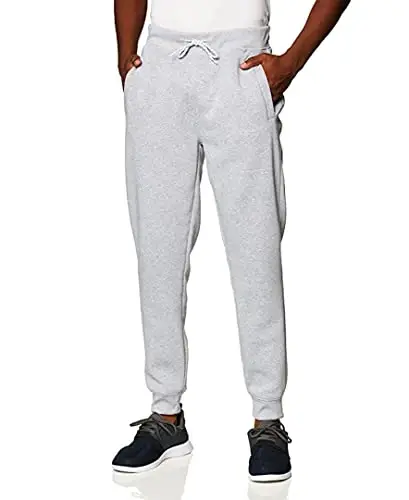 WT02 Men's Active Basic Fleece Joggers, Relaxed and Comfortable Sweatpants 
