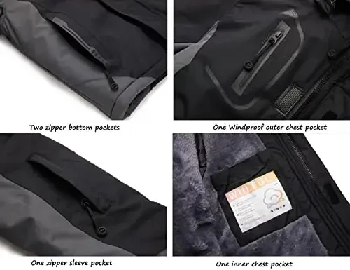 WULFUL Bolalar uchun suv o'tkazmaydigan chang'i kurtkasi, iliq junli kaputli qishki qor paltosi - 5