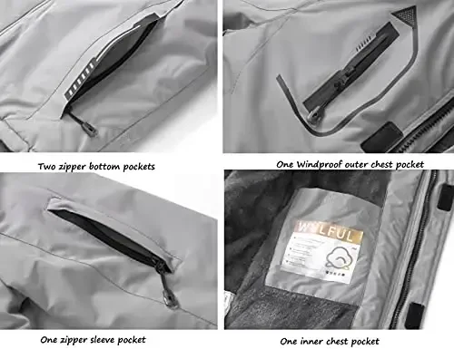 WULFUL Boy's Suv o'tkazmaydigan chang'i kurtkasi, iliq junli kaputli qishki qor palto - 6