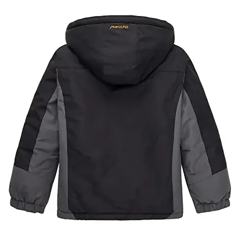 WULFUL Boy's Waterproof Ski Jacket Warm Fleece Hooded Winter Snow Coat - 2