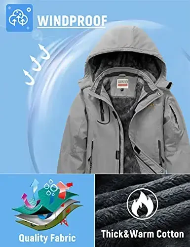 WULFUL Boy's Waterproof Ski Jacket Warm Fleece Hooded Winter Snow Coat - 4