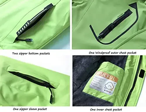 WULFUL Boy's Waterproof Ski Jacket Warm Fleece Hooded Winter Snow Coat - 6