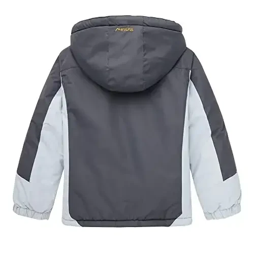 WULFUL Boy's Waterproof Ski Jacket Warm Fleece Hooded Winter Snow Coat - 2
