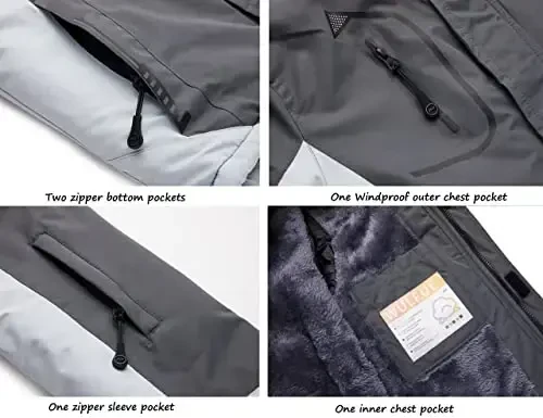 WULFUL Boy's Waterproof Ski Jacket Warm Fleece Hooded Winter Snow Coat - 5