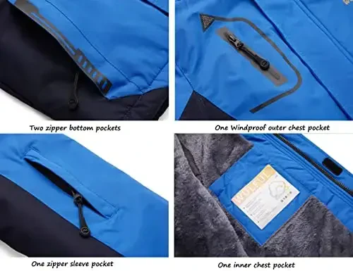 WULFUL Boy's Waterproof Ski Jacket Warm Fleece Hooded Winter Snow Coat - 5