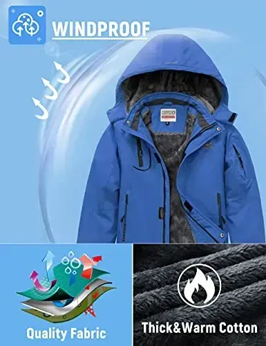 WULFUL Boy's Waterproof Ski Jacket Warm Fleece Hooded Winter Snow Coat - 4