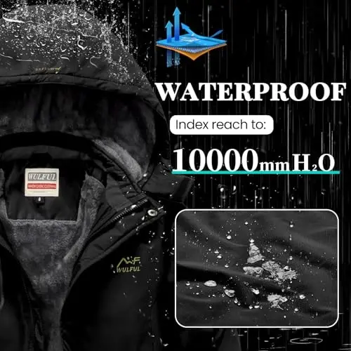 WULFUL Boy's Waterproof Ski Jacket Warm Fleece Hooded Winter Snow Coat - 5