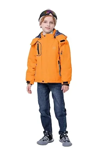 WULFUL Boy's Waterproof Ski Jacket Warm Fleece Hooded Winter Snow Coat - WULFUL (1)