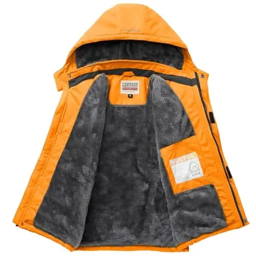 WULFUL Boy's Waterproof Ski Jacket Warm Fleece Hooded Winter Snow Coat - 4