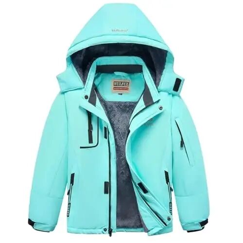 WULFUL Boy's Waterproof Ski Jacket Warm Fleece Hooded Winter Snow Coat - WULFUL