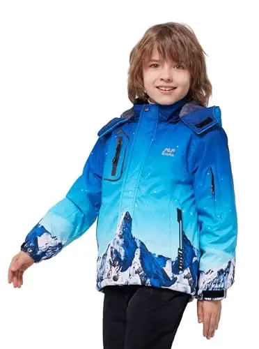 WULFUL Boy's Waterproof Ski Jacket Warm Fleece Hooded Winter Snow Coat - WULFUL (1)