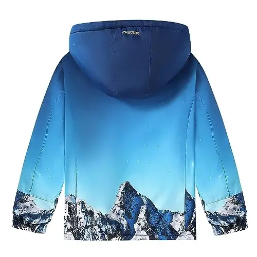 WULFUL Boy's Waterproof Ski Jacket Warm Fleece Hooded Winter Snow Coat - 3