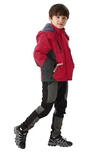 WULFUL Boy's Waterproof Ski Jacket Warm Fleece Hooded Winter Snow Coat - WULFUL (1)