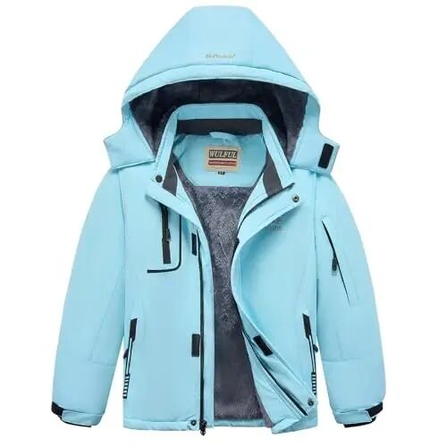 WULFUL Boy's Waterproof Ski Jacket Warm Fleece Hooded Winter Snow Coat - WULFUL