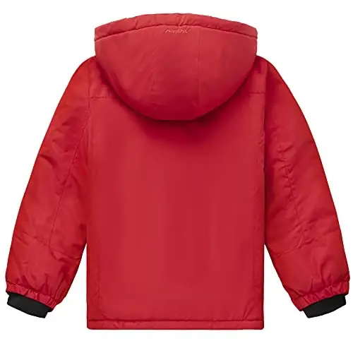 WULFUL Boy's Waterproof Ski Jacket Warm Fleece Hooded Winter Snow Coat 