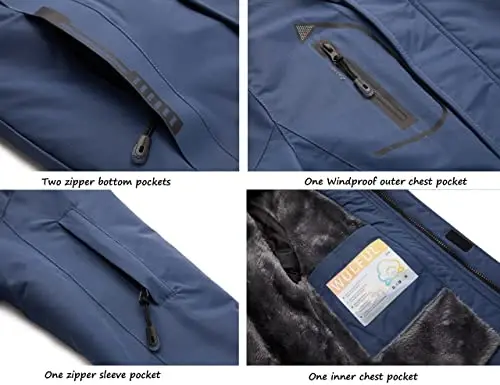 WULFUL Boy's Waterproof Ski Jacket Warm Fleece Hooded Winter Snow Coat - 5