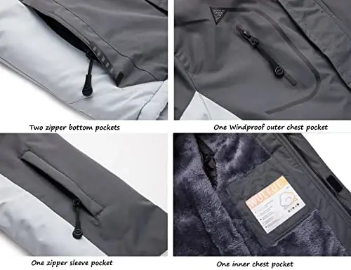 WULFUL Boy's Waterproof Ski Jacket Warm Fleece Hooded Winter Snow Coat - 5