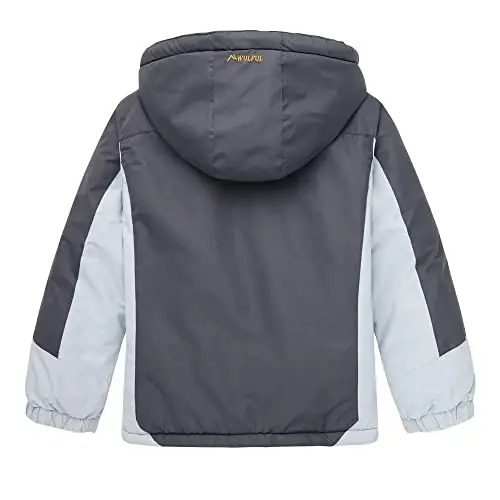 WULFUL Boy's Waterproof Ski Jacket Warm Fleece Hooded Winter Snow Coat - 2