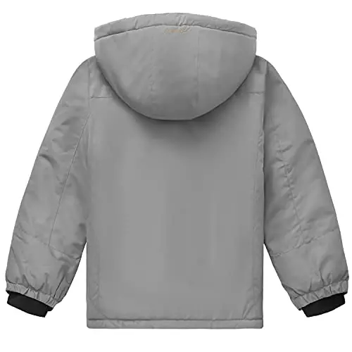 WULFUL Boy's Waterproof Ski Jacket Warm Fleece Hooded Winter Snow Coat 