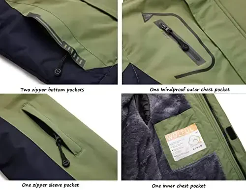 WULFUL Boy's Waterproof Ski Jacket Warm Fleece Hooded Winter Snow Coat - 5