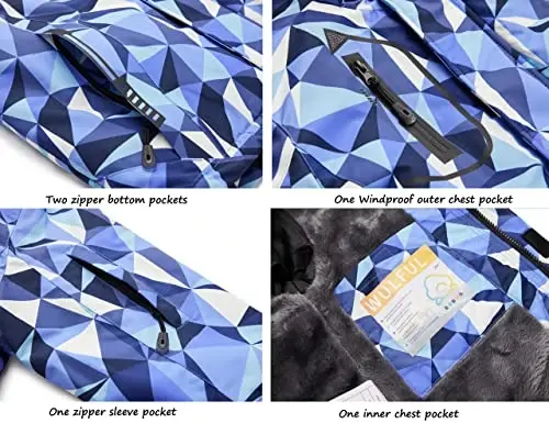 WULFUL Boy's Waterproof Ski Jacket Warm Fleece Hooded Winter Snow Coat - 5