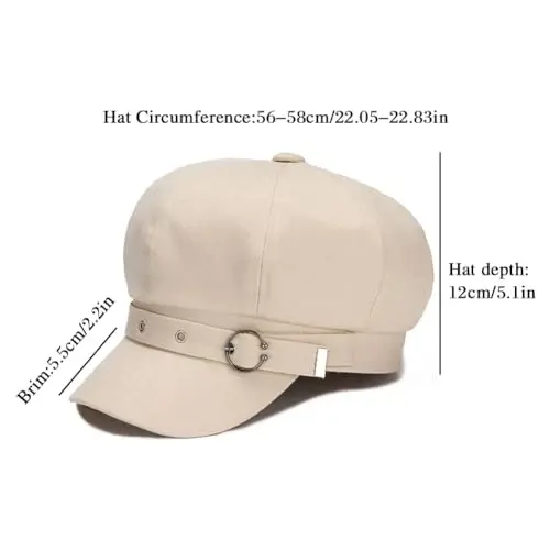 WULIQIUQIU French Beret Hats for Women Winter Newsboy Cap Spring Outdoor Sun Hat - 6