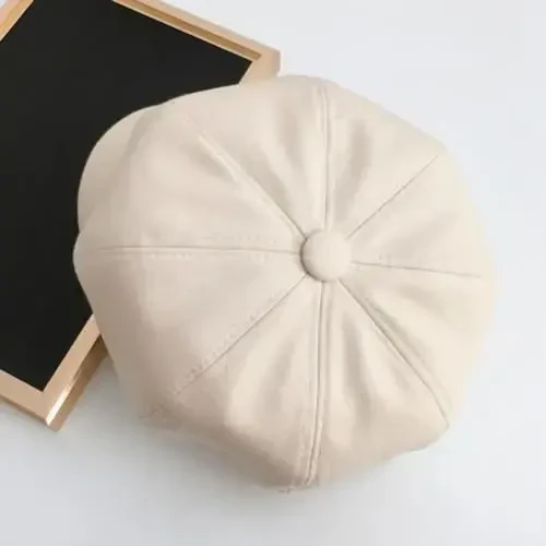 WULIQIUQIU French Beret Hats for Women Winter Newsboy Cap Spring Outdoor Sun Hat - 4